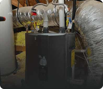 Furnace system with insulated air ducts.